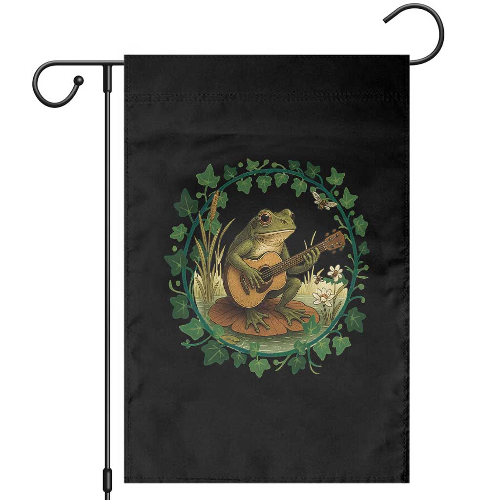 Funny Frog Playing Guitar Garden Flag Music Lovers Gift TS12 Black Print Your Wear