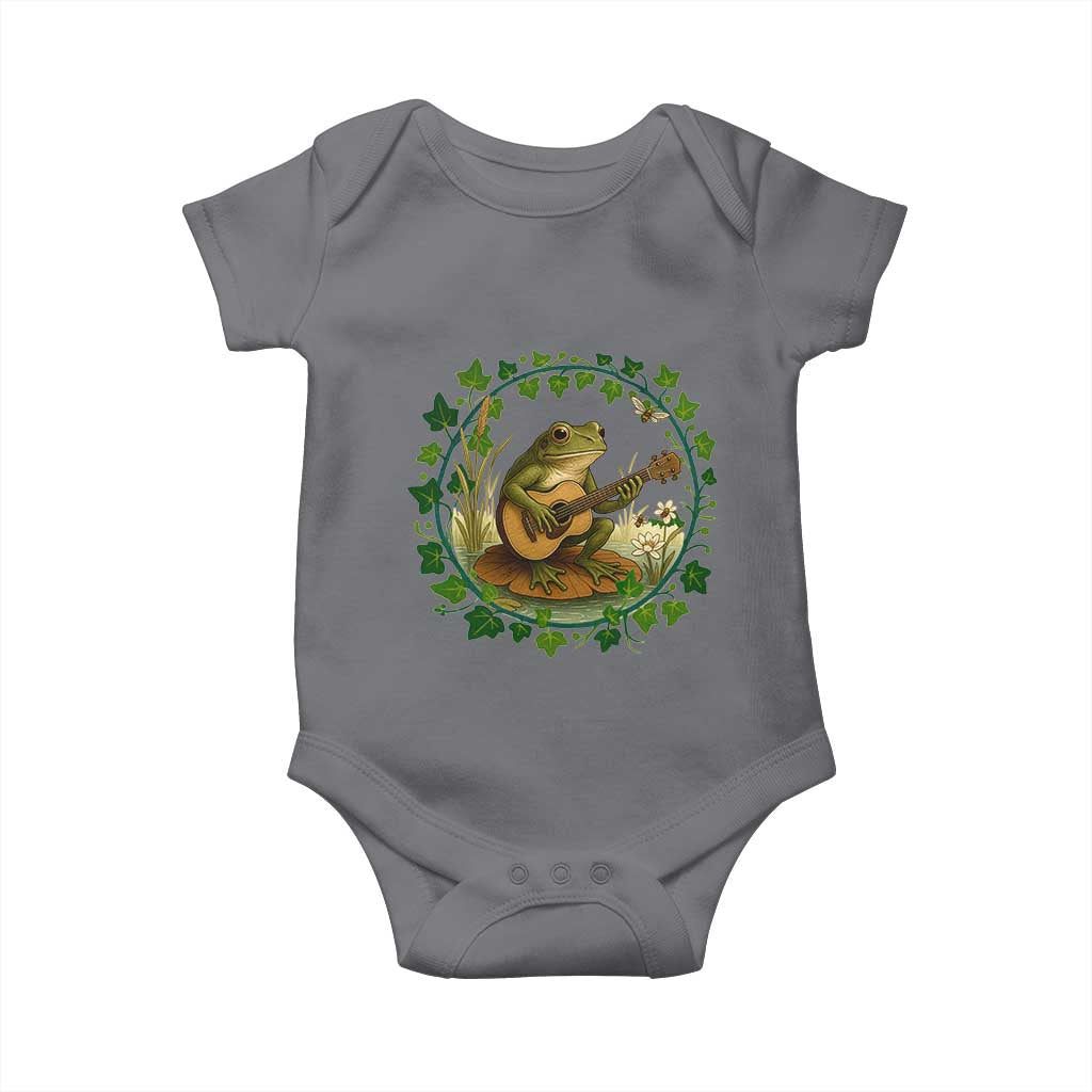 Funny Frog Playing Guitar Baby Onesie Music Lovers Gift TS12 Charcoal Print Your Wear