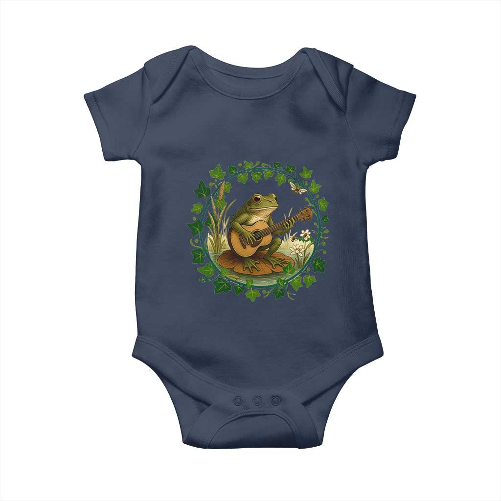 Funny Frog Playing Guitar Baby Onesie Music Lovers Gift TS12 Navy Print Your Wear