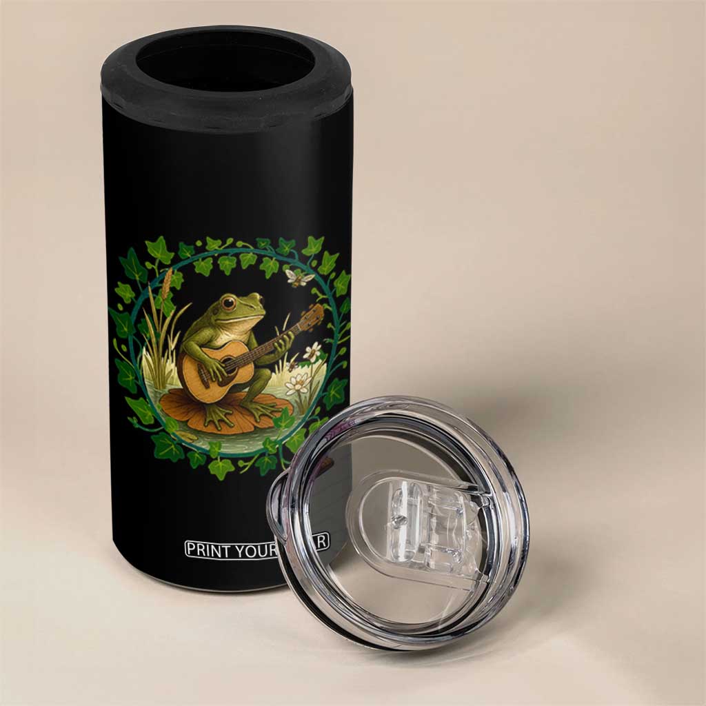Funny Frog Playing Guitar 4 in 1 Can Cooler Tumbler Music Lovers Gift TS12 Print Your Wear