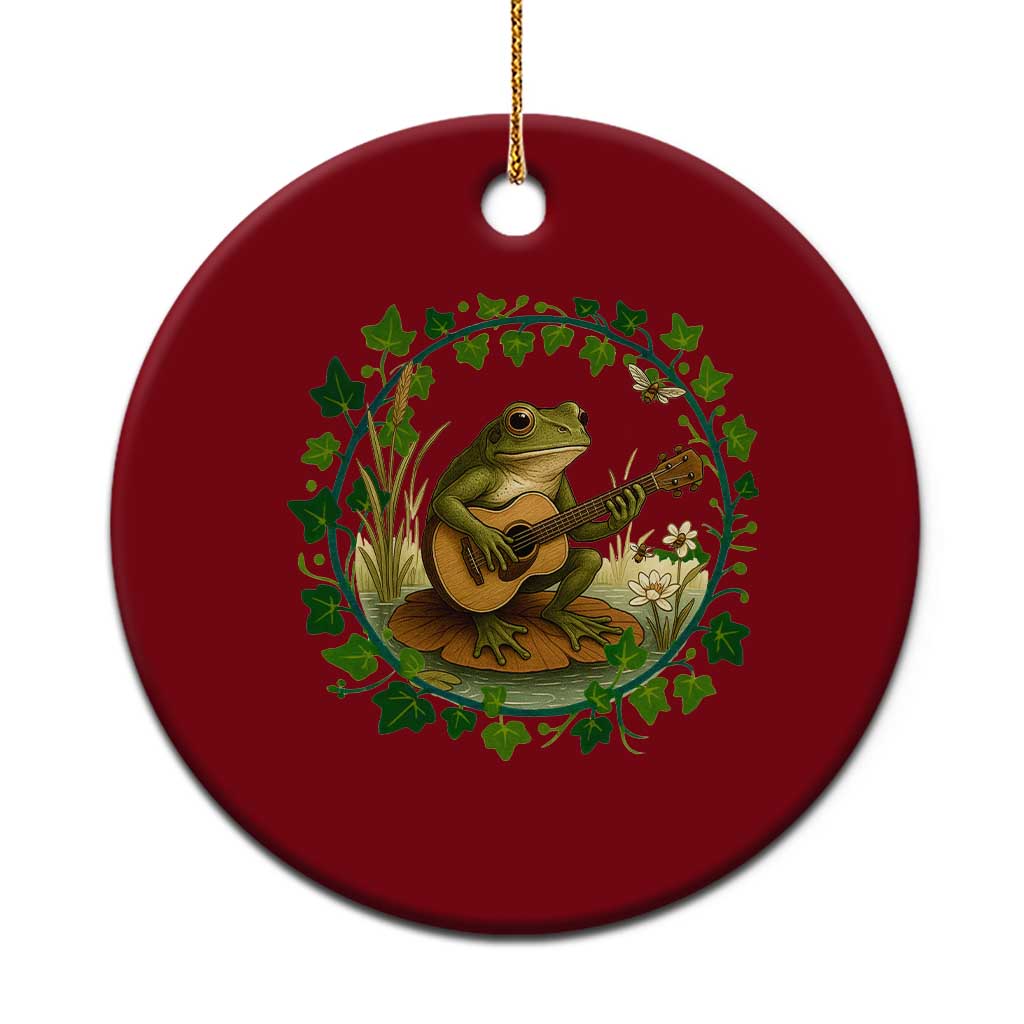 Funny Frog Playing Guitar Ceramic Ornament Music Lovers Gift TS12 1pc Red Print Your Wear