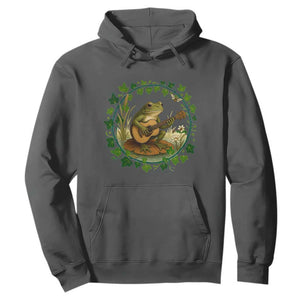 Funny Frog Playing Guitar Hoodie Music Lovers Gift TS12 Dark Heather Print Your Wear