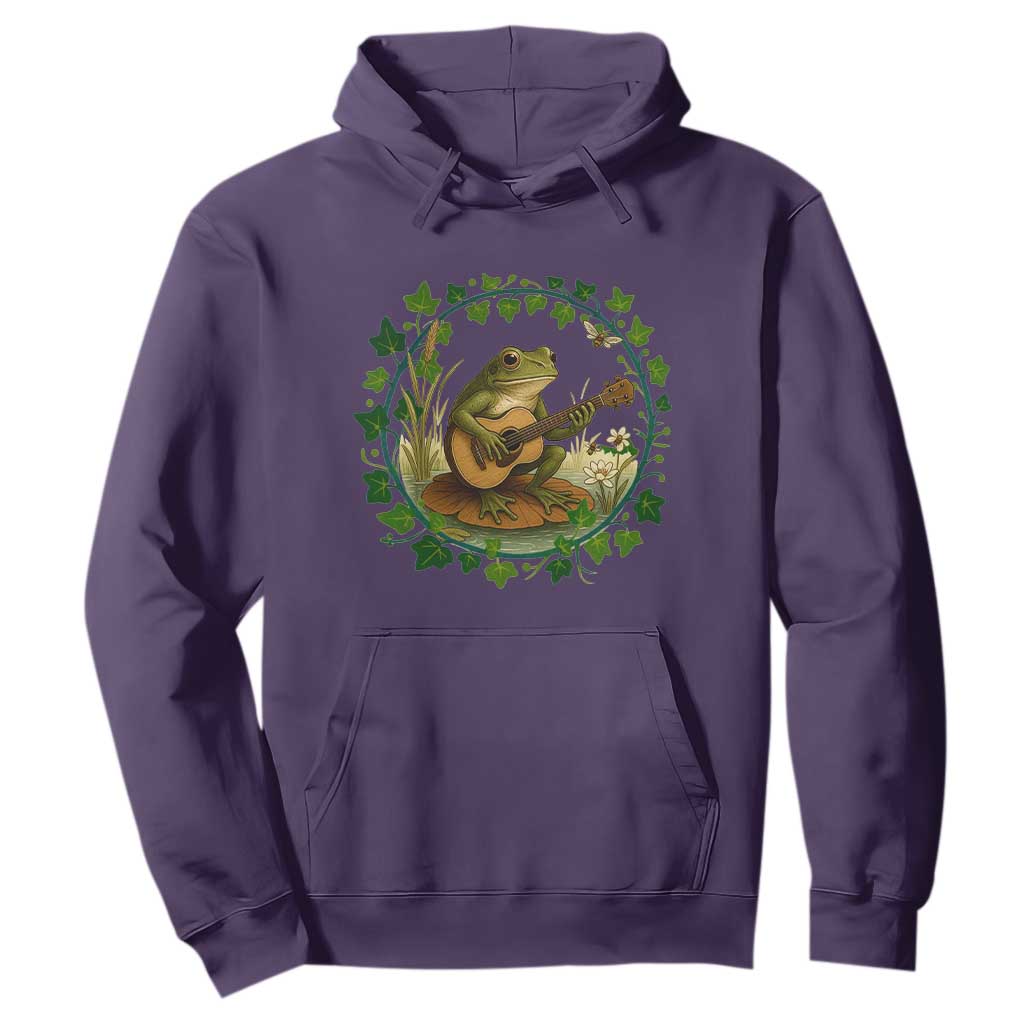 Funny Frog Playing Guitar Hoodie Music Lovers Gift TS12 Purple Print Your Wear