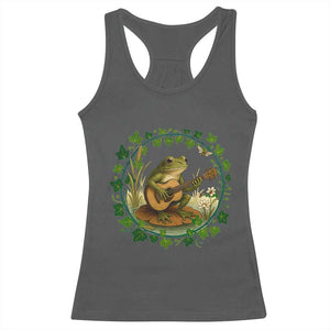 Funny Frog Playing Guitar Racerback Tank Top Music Lovers Gift TS12 Dark Heather Print Your Wear