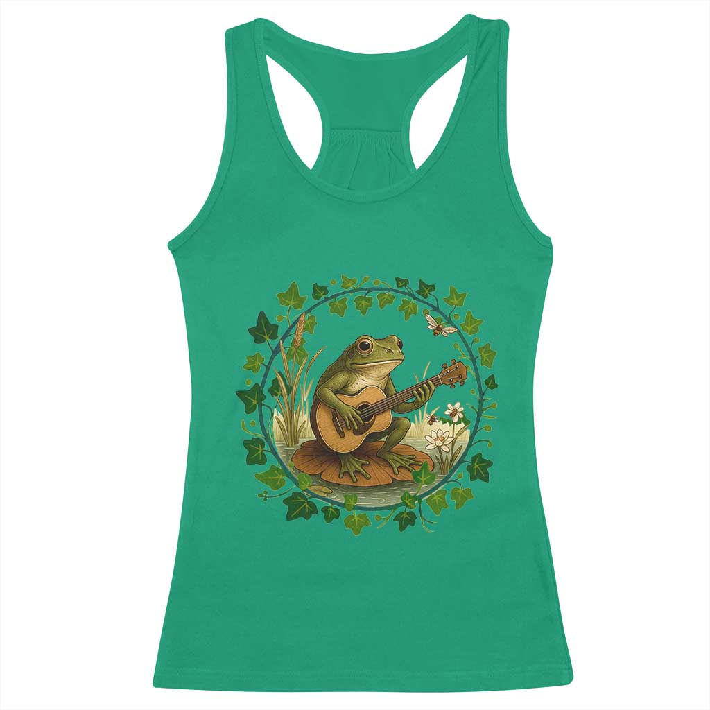 Funny Frog Playing Guitar Racerback Tank Top Music Lovers Gift TS12 Irish Green Print Your Wear