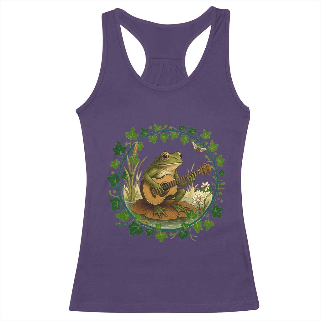 Funny Frog Playing Guitar Racerback Tank Top Music Lovers Gift TS12 Purple Print Your Wear