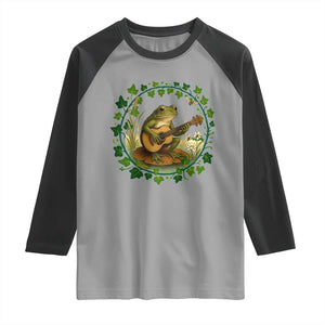 Funny Frog Playing Guitar Raglan Shirt Music Lovers Gift TS12 Sport Gray Black Print Your Wear