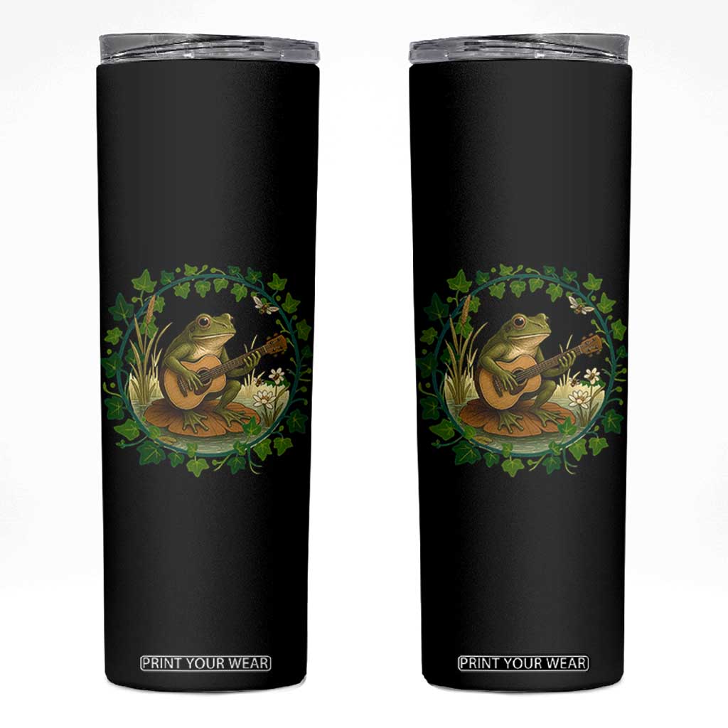 Funny Frog Playing Guitar Skinny Tumbler Music Lovers Gift TS12 Black Print Your Wear