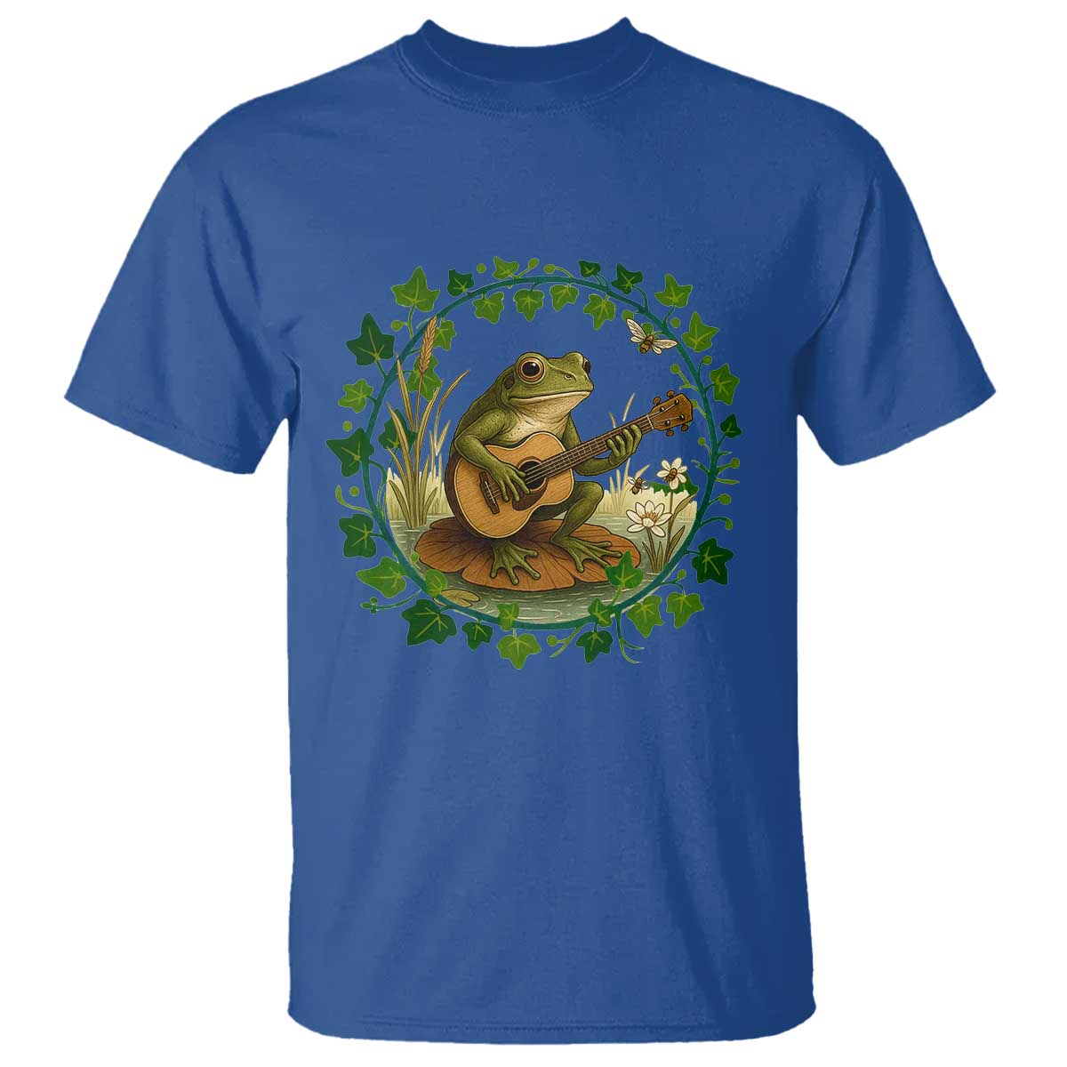 Funny Frog Playing Guitar T Shirt Music Lovers Gift TS12 Royal Blue Print Your Wear