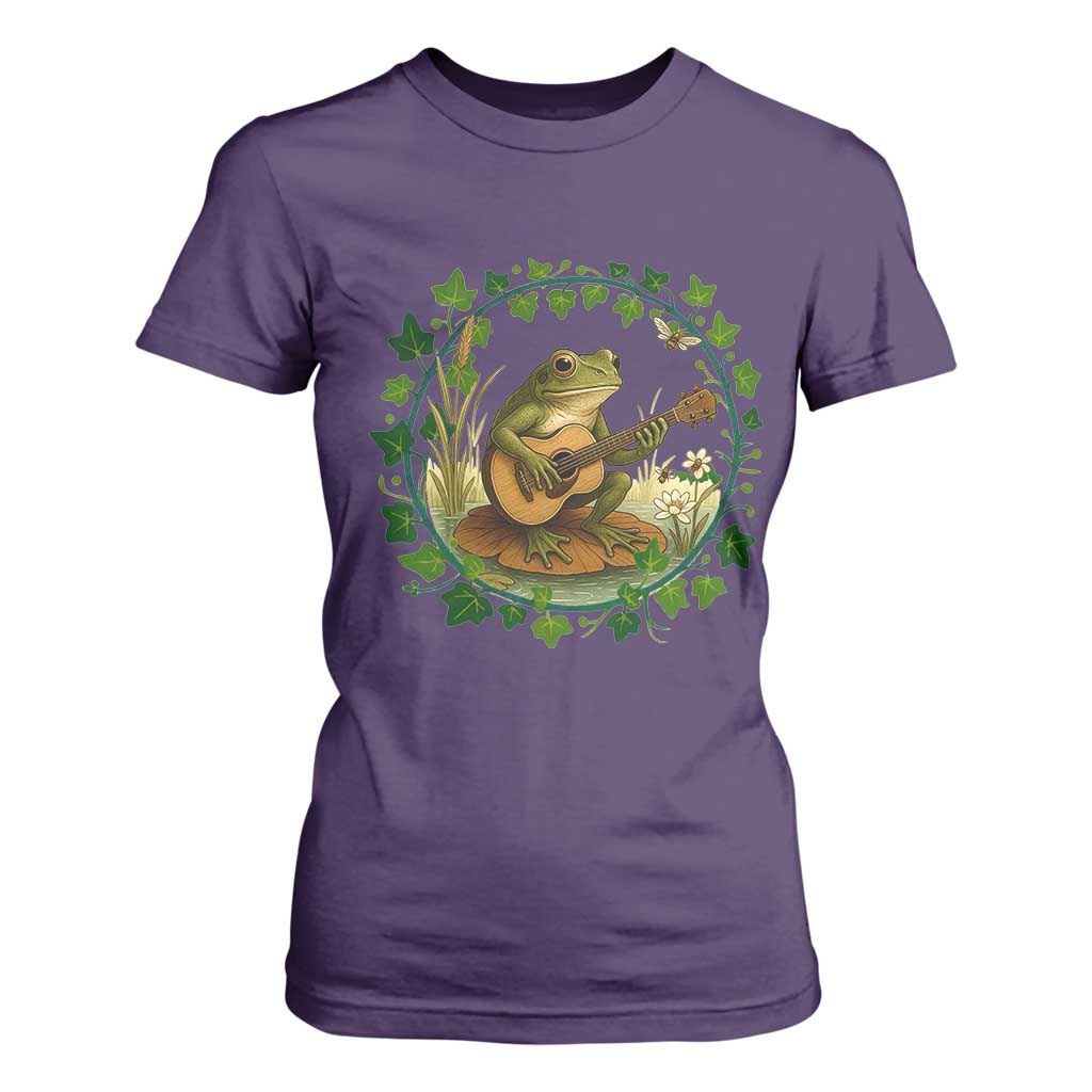 Funny Frog Playing Guitar T Shirt For Women Music Lovers Gift TS12 Purple Print Your Wear