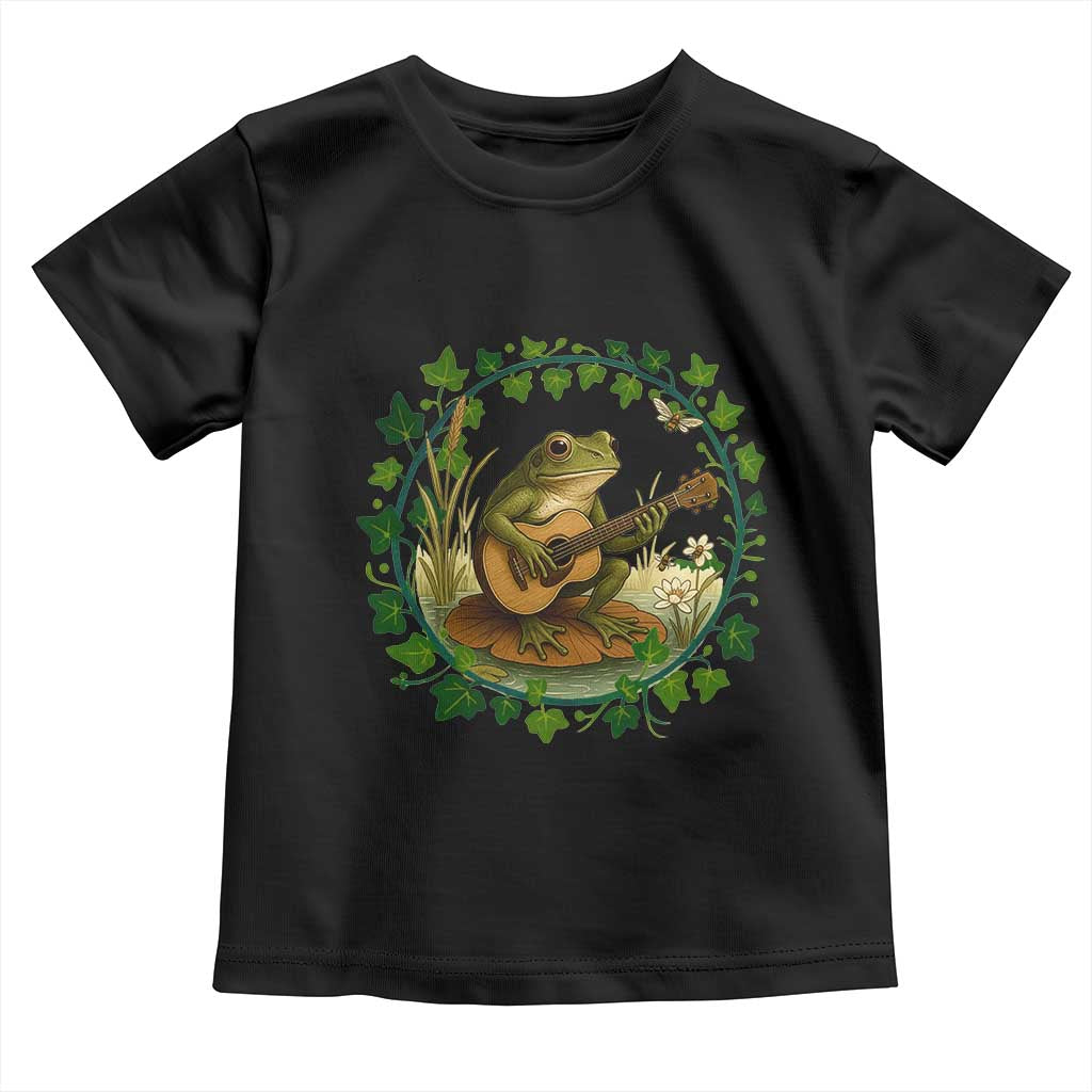 Funny Frog Playing Guitar Toddler T Shirt Music Lovers Gift TS12 Black Print Your Wear
