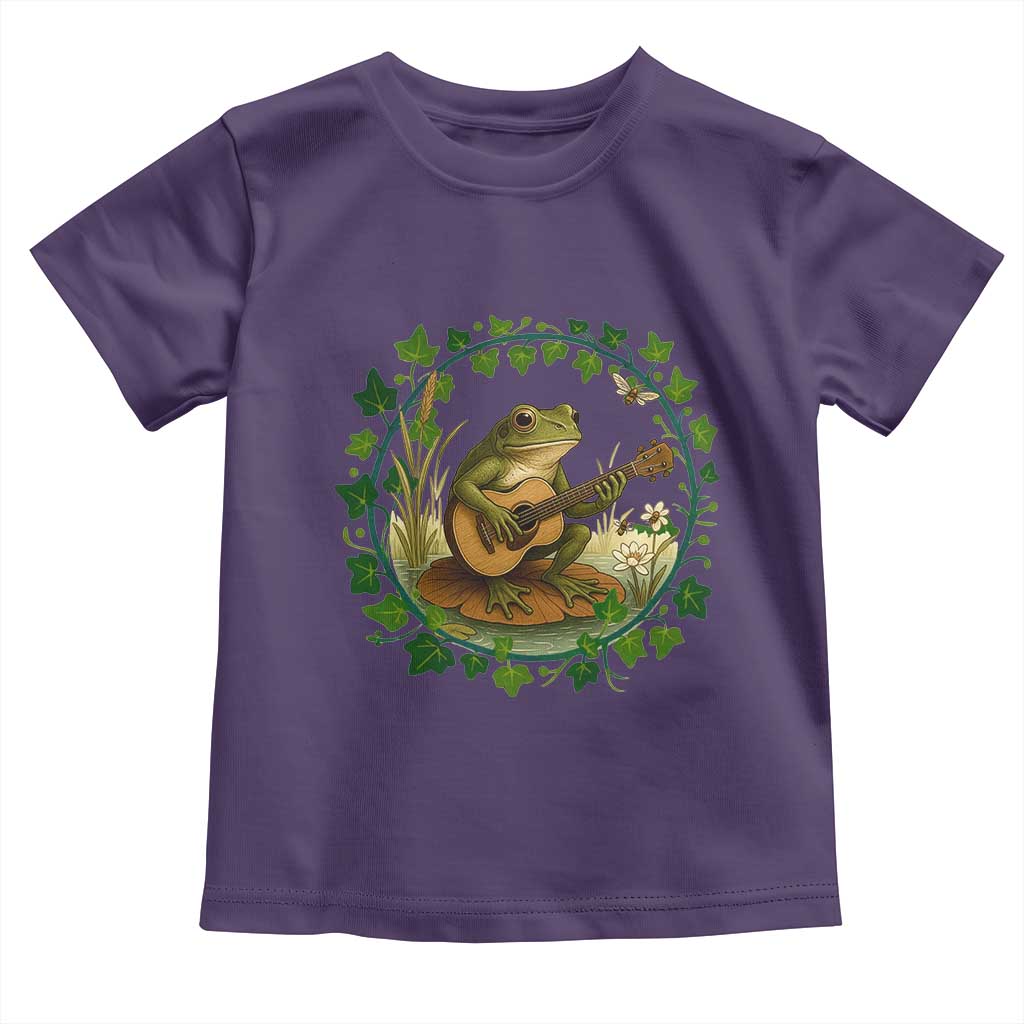 Funny Frog Playing Guitar Toddler T Shirt Music Lovers Gift TS12 Purple Print Your Wear