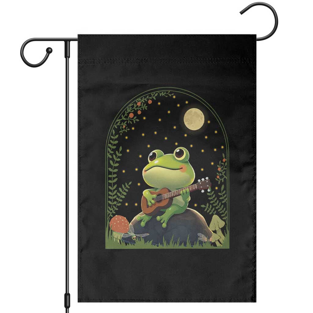 Frog Playing Guitar Garden Flag Gift for Musicians TS12 Black Print Your Wear