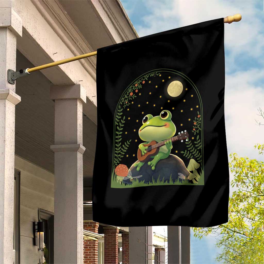 Frog Playing Guitar Garden Flag Gift for Musicians TS12 Print Your Wear