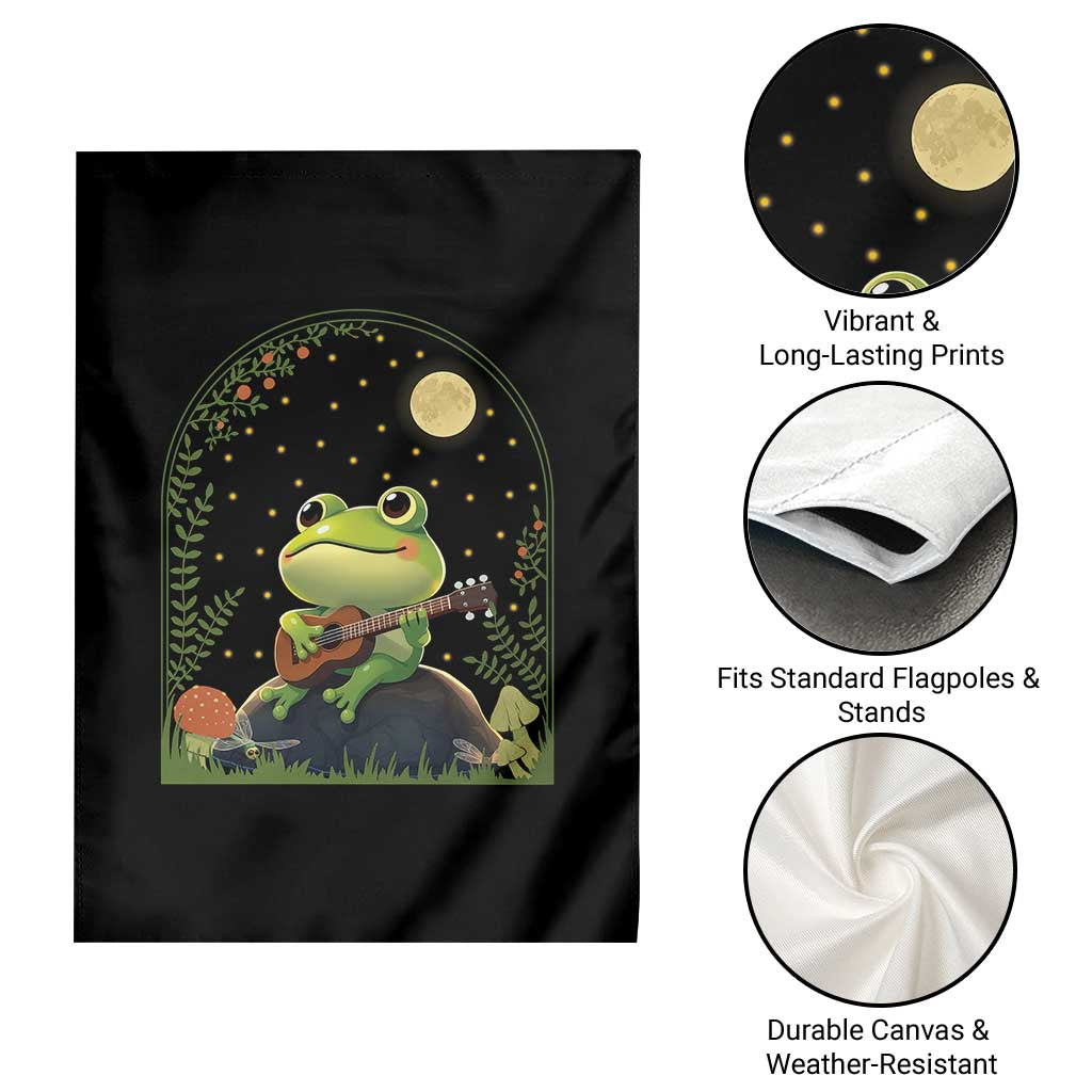 Frog Playing Guitar Garden Flag Gift for Musicians TS12 Print Your Wear