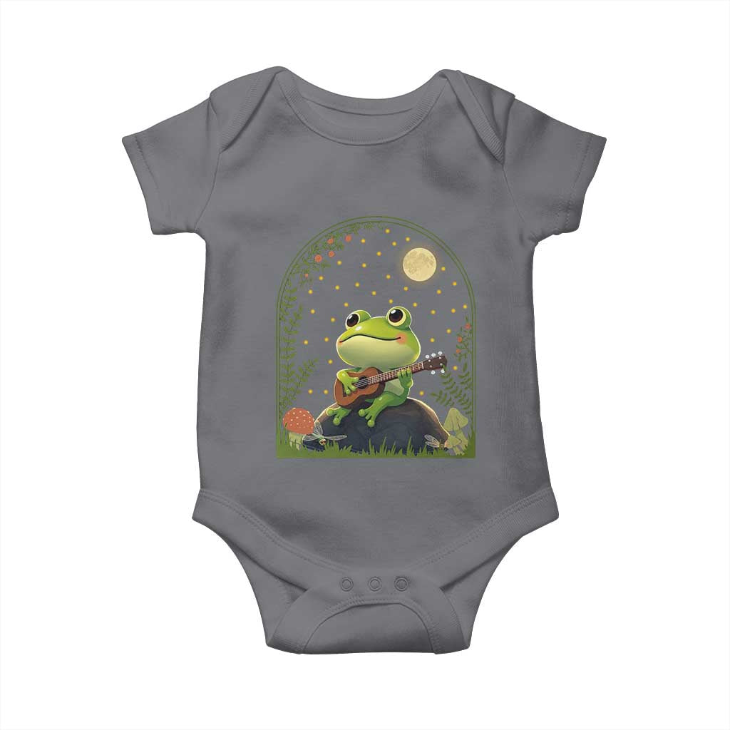 Frog Playing Guitar Baby Onesie Gift for Musicians TS12 Charcoal Print Your Wear