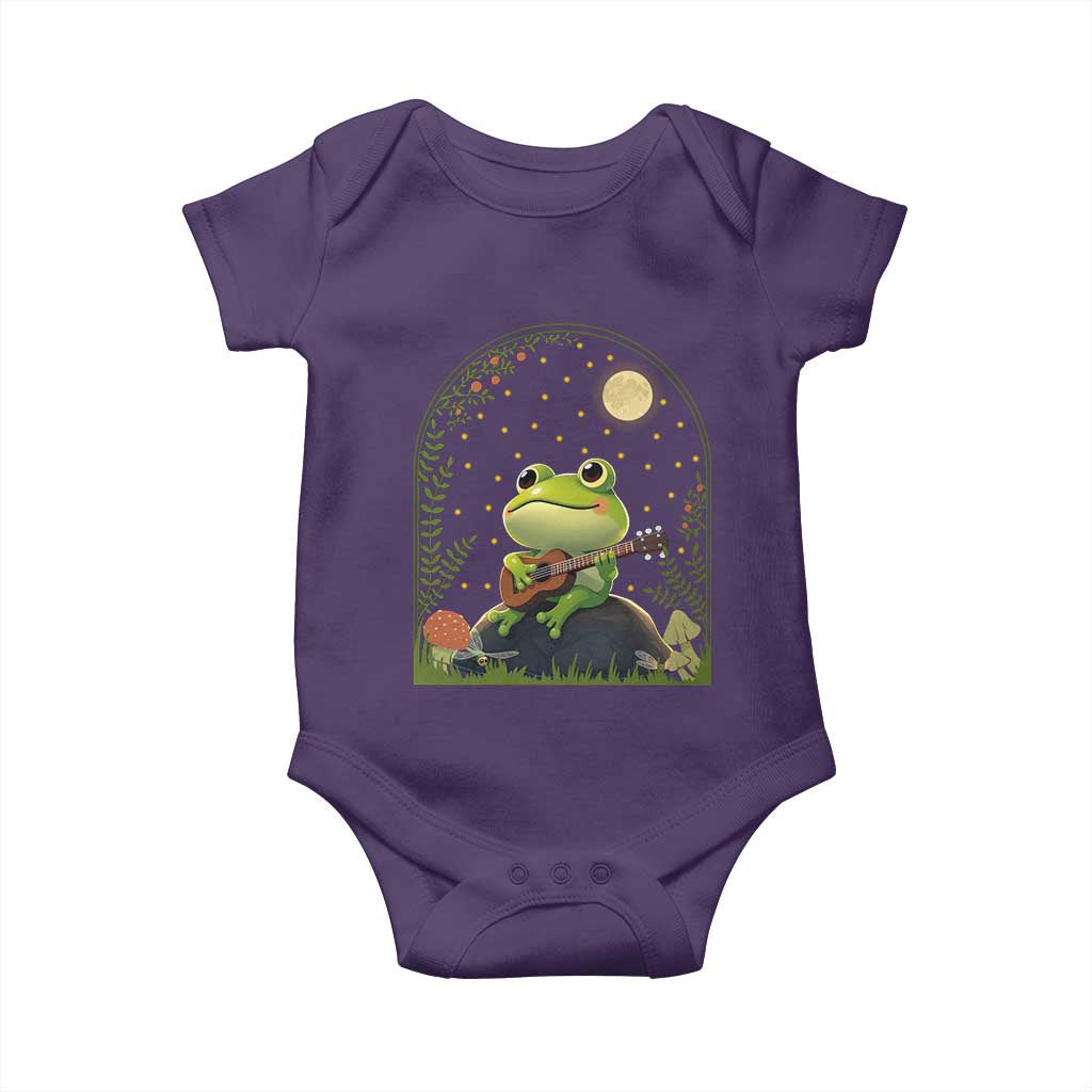 Frog Playing Guitar Baby Onesie Gift for Musicians TS12 Purple Print Your Wear
