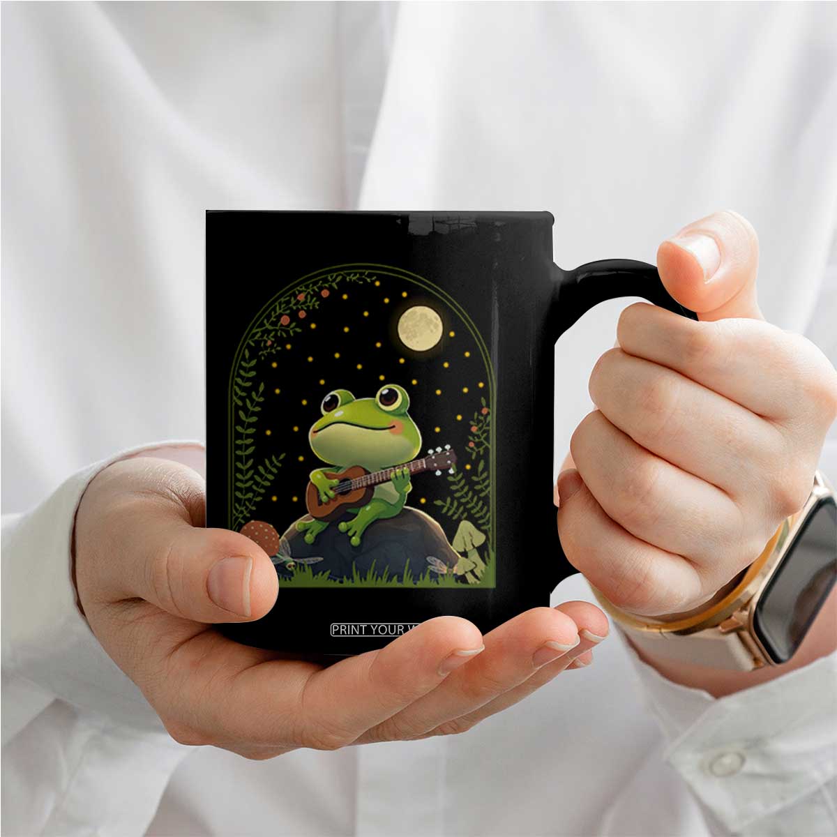 Frog Playing Guitar Coffee Mug Gift for Musicians TS12 Print Your Wear