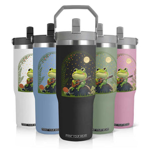 Frog Playing Guitar Flip Straw Tumbler Gift for Musicians TS12 Print Your Wear