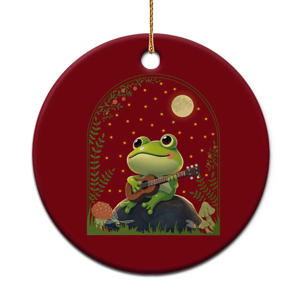 Frog Playing Guitar Ceramic Ornament Gift for Musicians TS12 1pc Red Print Your Wear