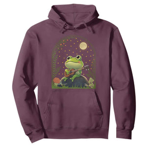 Frog Playing Guitar Hoodie Gift for Musicians TS12 Maroon Print Your Wear