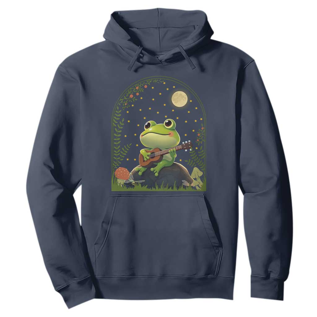 Frog Playing Guitar Hoodie Gift for Musicians TS12 Navy Print Your Wear