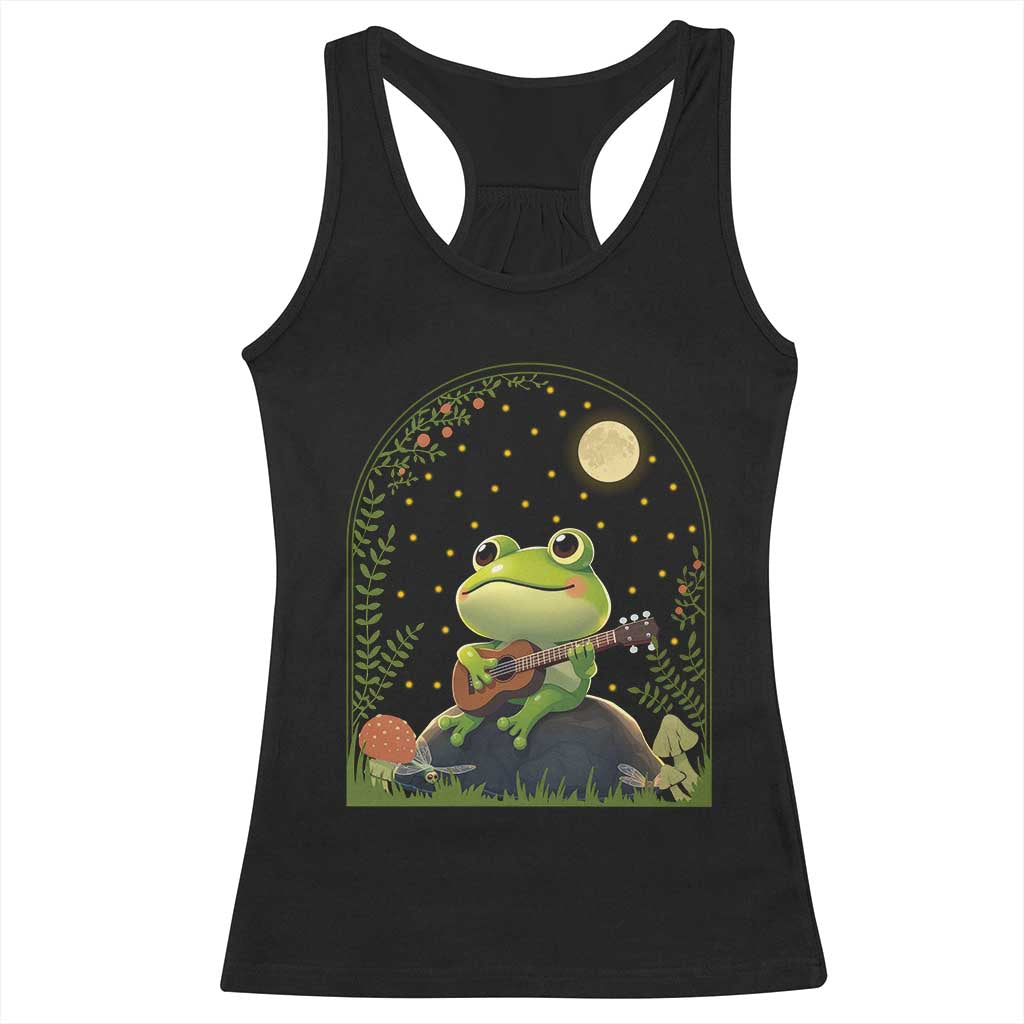 Frog Playing Guitar Racerback Tank Top Gift for Musicians TS12 Black Print Your Wear