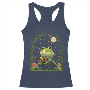Frog Playing Guitar Racerback Tank Top Gift for Musicians TS12 Navy Print Your Wear