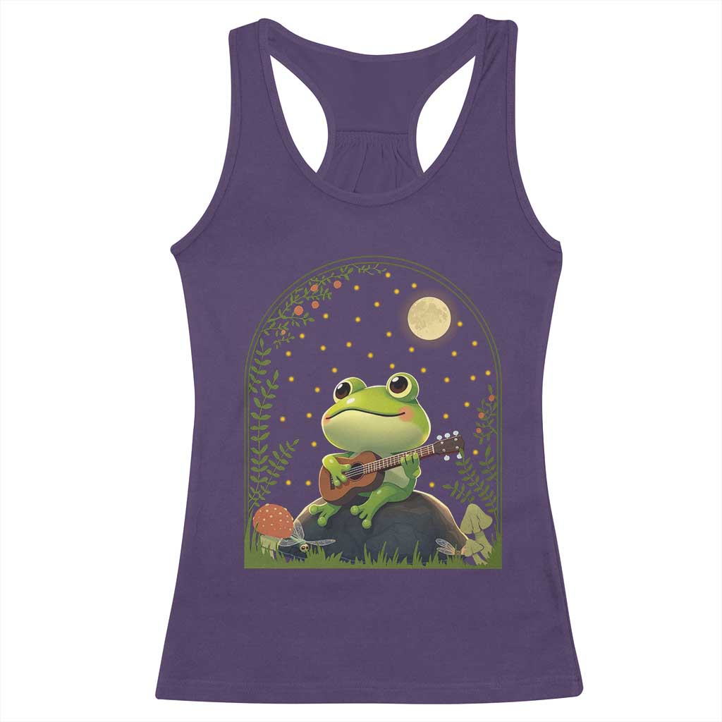 Frog Playing Guitar Racerback Tank Top Gift for Musicians TS12 Purple Print Your Wear