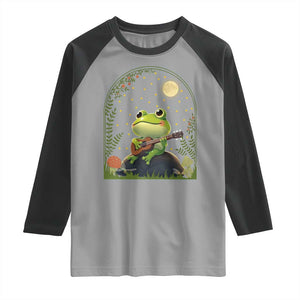 Frog Playing Guitar Raglan Shirt Gift for Musicians TS12 Sport Gray Black Print Your Wear