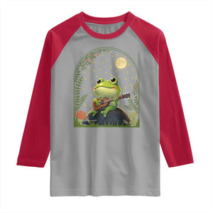Frog Playing Guitar Raglan Shirt Gift for Musicians TS12 Sport Gray Red Print Your Wear