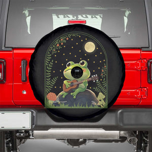 Frog Playing Guitar Spare Tire Cover Gift for Musicians TS12 Black Print Your Wear