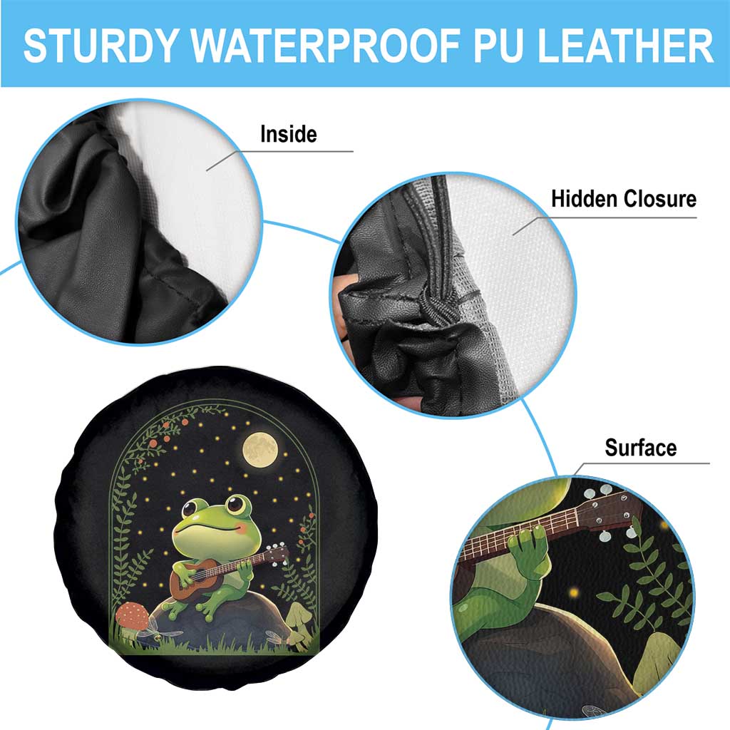 Frog Playing Guitar Spare Tire Cover Gift for Musicians TS12 Print Your Wear