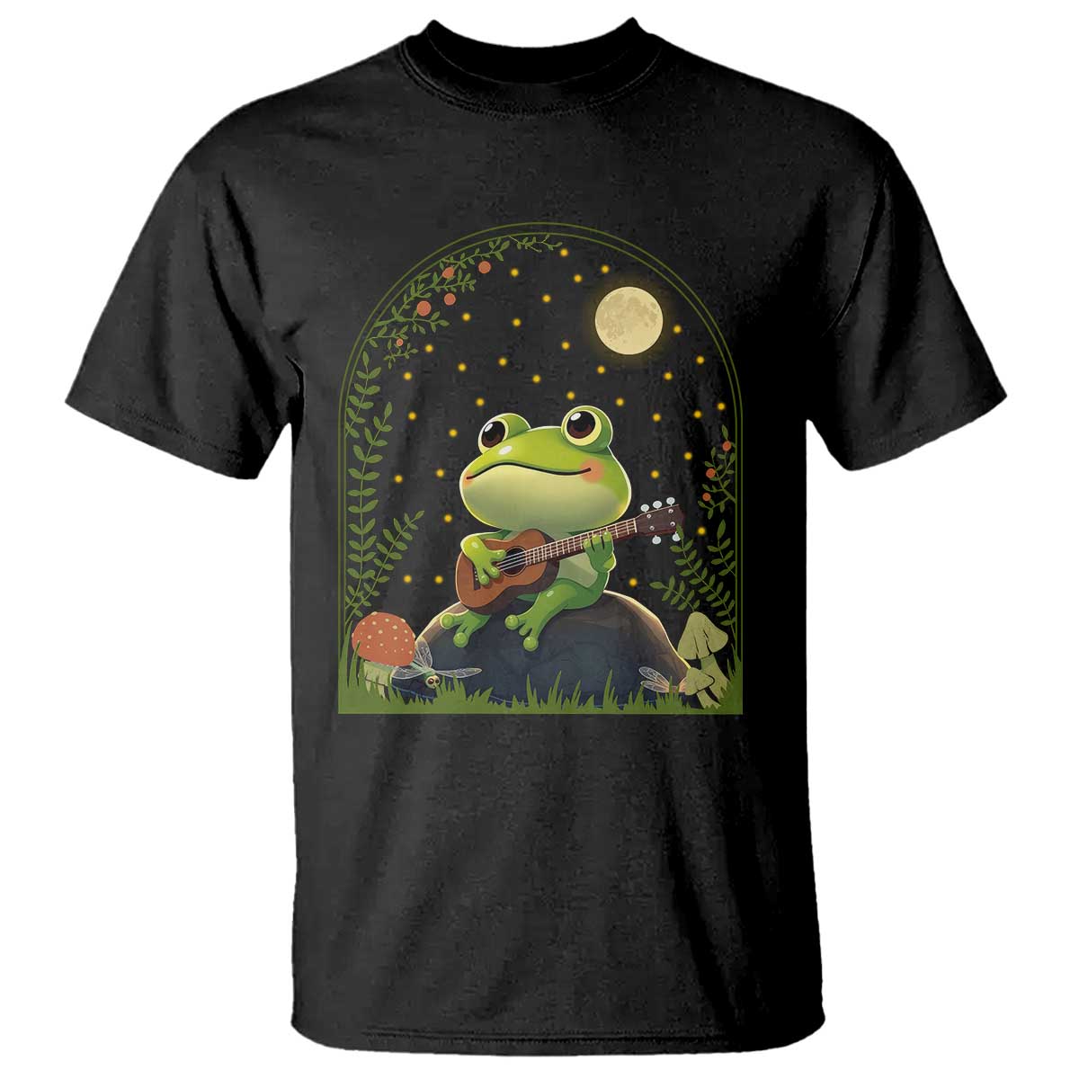 Frog Playing Guitar T Shirt Gift for Musicians TS12 Black Print Your Wear