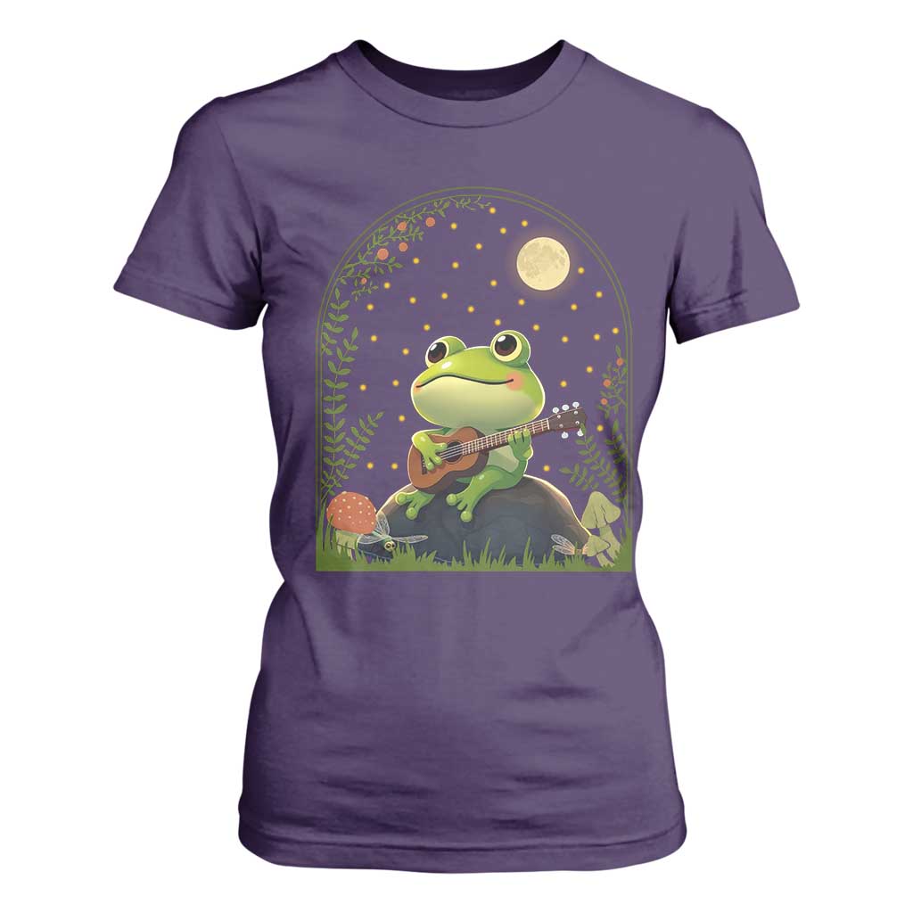 Frog Playing Guitar T Shirt For Women Gift for Musicians TS12 Purple Print Your Wear