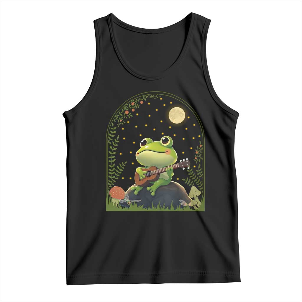 Frog Playing Guitar Tank Top Gift for Musicians TS12 Black Print Your Wear