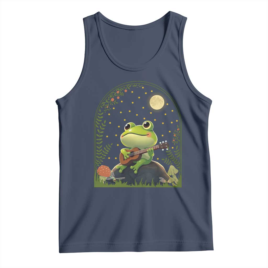 Frog Playing Guitar Tank Top Gift for Musicians TS12 Navy Print Your Wear