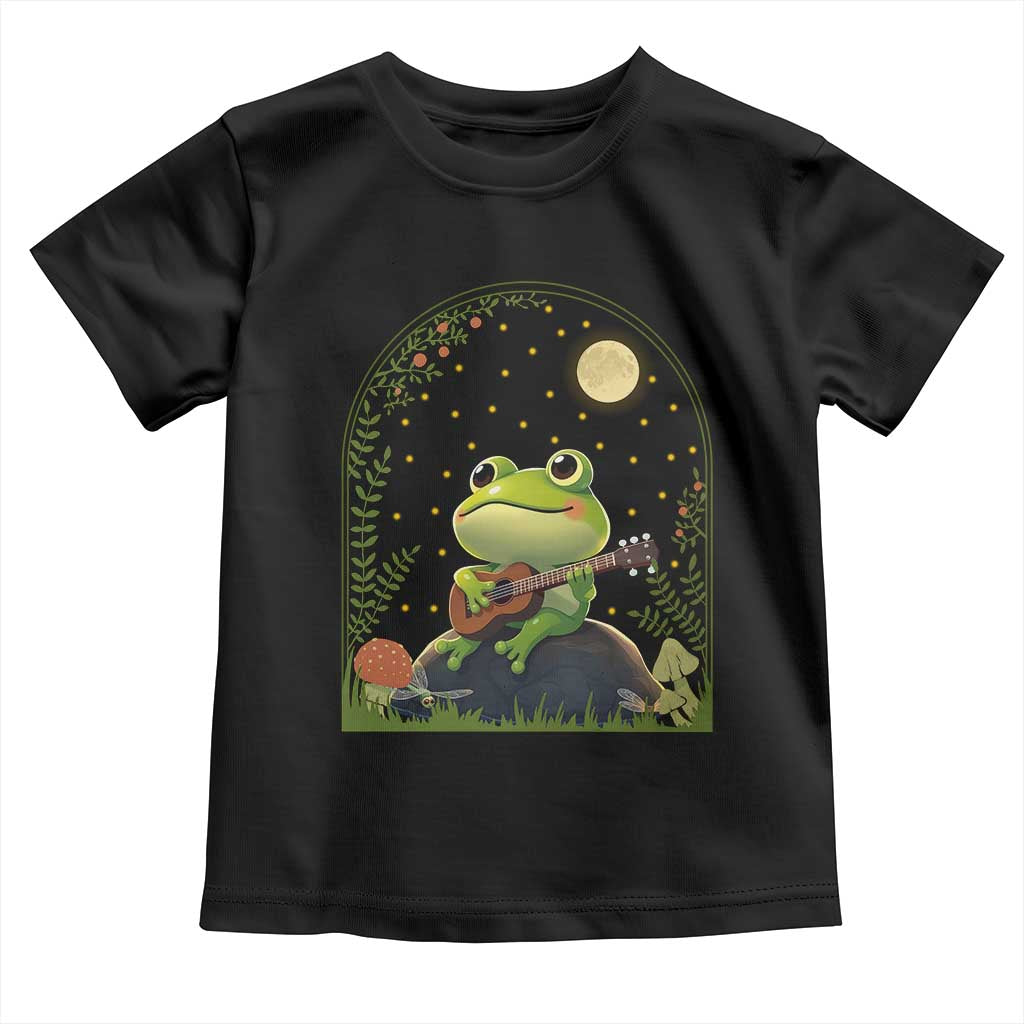 Frog Playing Guitar Toddler T Shirt Gift for Musicians TS12 Black Print Your Wear