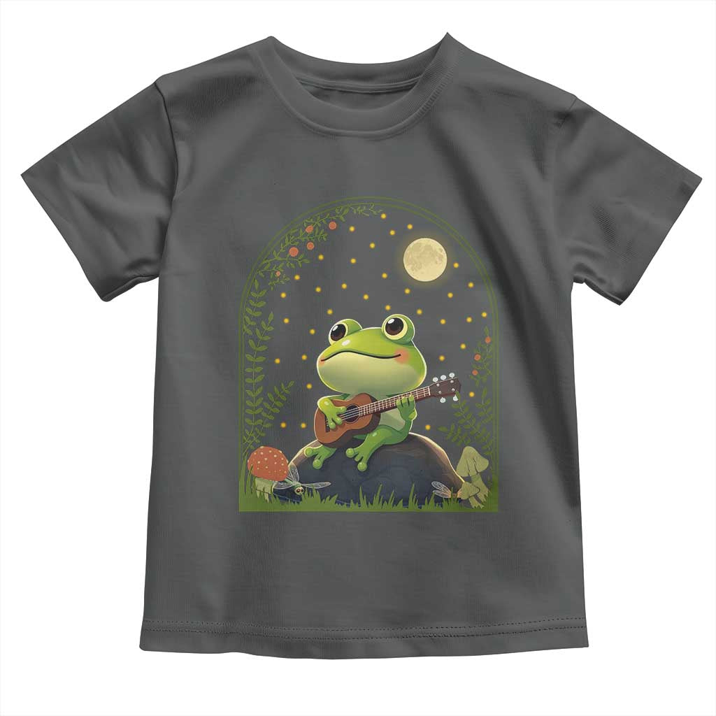 Frog Playing Guitar Toddler T Shirt Gift for Musicians TS12 Dark Heather Print Your Wear