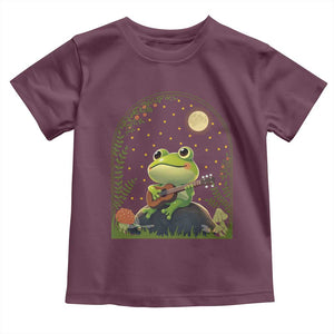 Frog Playing Guitar Toddler T Shirt Gift for Musicians TS12 Maroon Print Your Wear