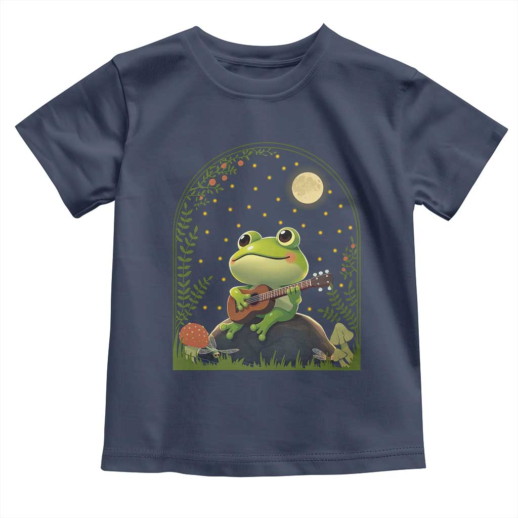 Frog Playing Guitar Toddler T Shirt Gift for Musicians TS12 Navy Print Your Wear