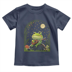 Frog Playing Guitar Toddler T Shirt Gift for Musicians TS12 Navy Print Your Wear