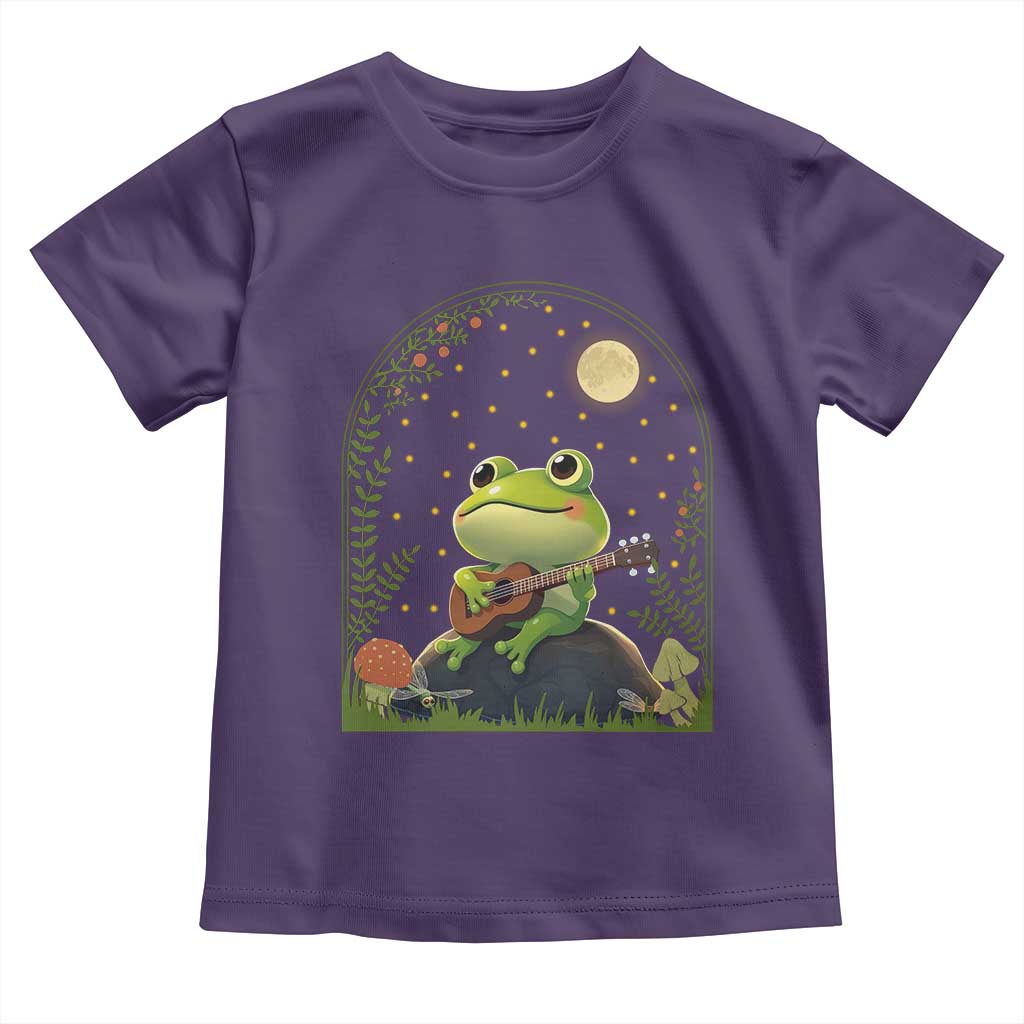 Frog Playing Guitar Toddler T Shirt Gift for Musicians TS12 Purple Print Your Wear