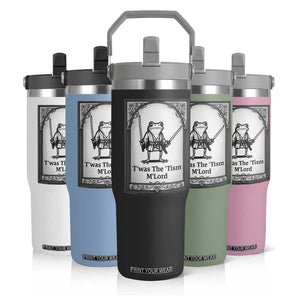 Twas The Tism MLord Flip Straw Tumbler Funny Medieval Knight Frog Gift TS12 Print Your Wear