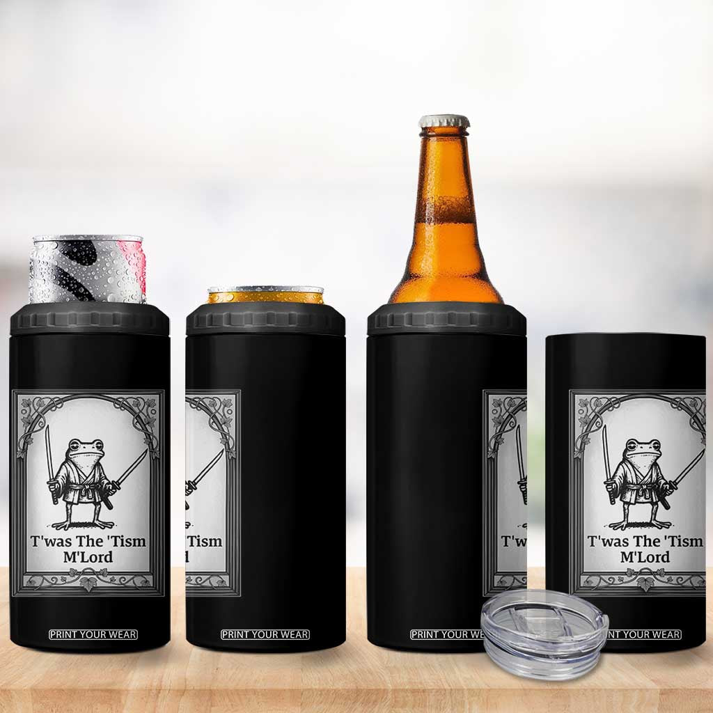 Twas The Tism MLord 4 in 1 Can Cooler Tumbler Funny Medieval Knight Frog Gift TS12 Print Your Wear