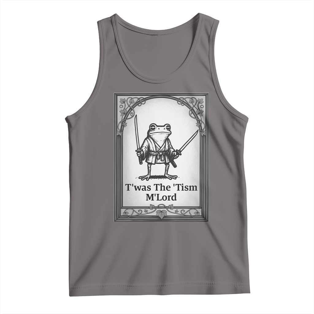 Twas The Tism MLord Tank Top Funny Medieval Knight Frog Gift TS12 Deep Heather Print Your Wear