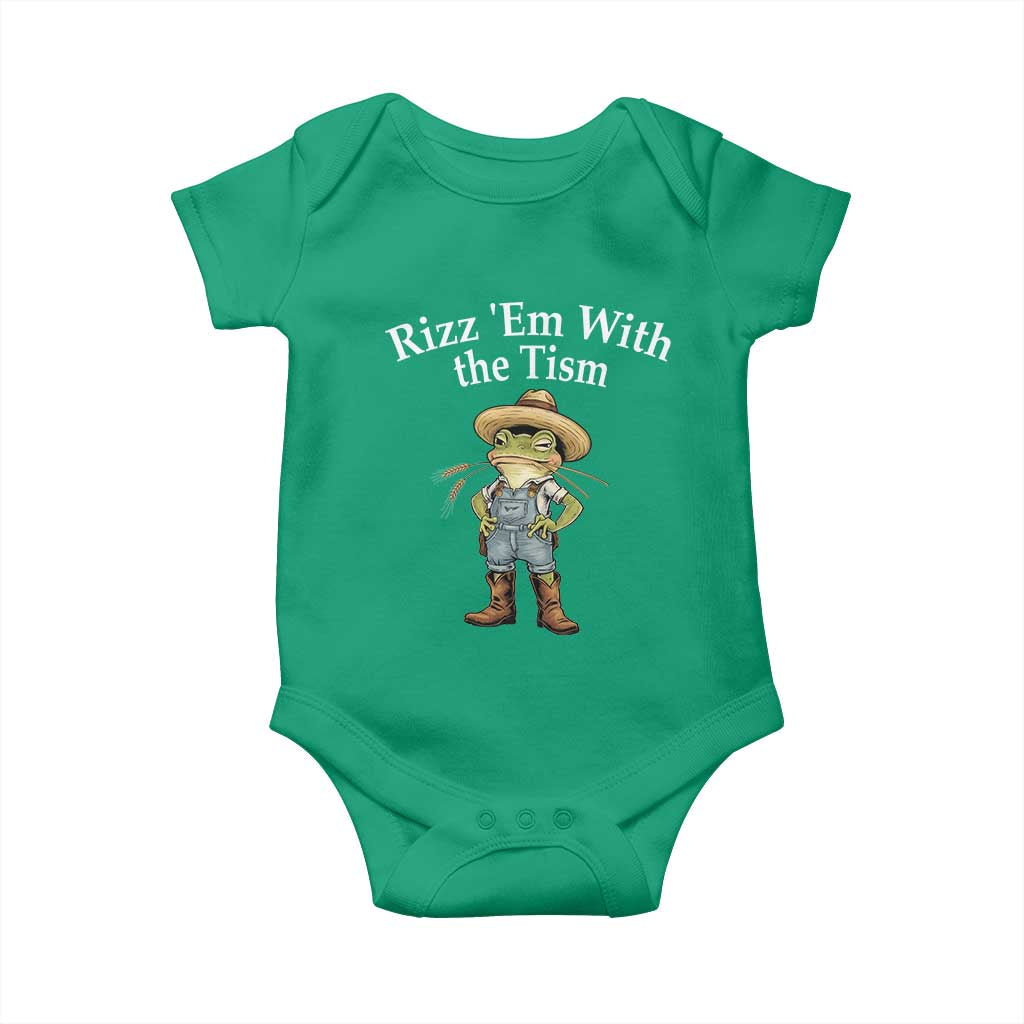 Autism Frog Baby Onesie Funny Rizz Em With The Tism TS12 Irish Green Print Your Wear