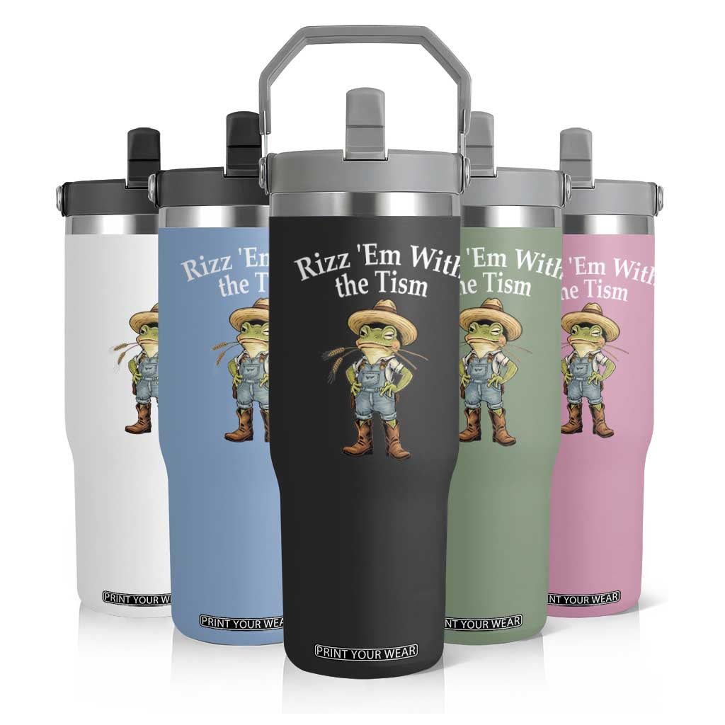 Autism Frog Flip Straw Tumbler Funny Rizz Em With The Tism TS12 Print Your Wear