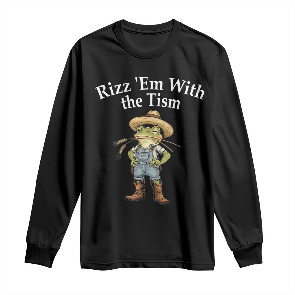 Autism Frog Long Sleeve Shirt Funny Rizz Em With The Tism TS12 Black Print Your Wear