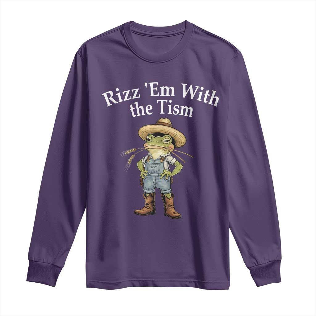 Autism Frog Long Sleeve Shirt Funny Rizz Em With The Tism TS12 Purple Print Your Wear